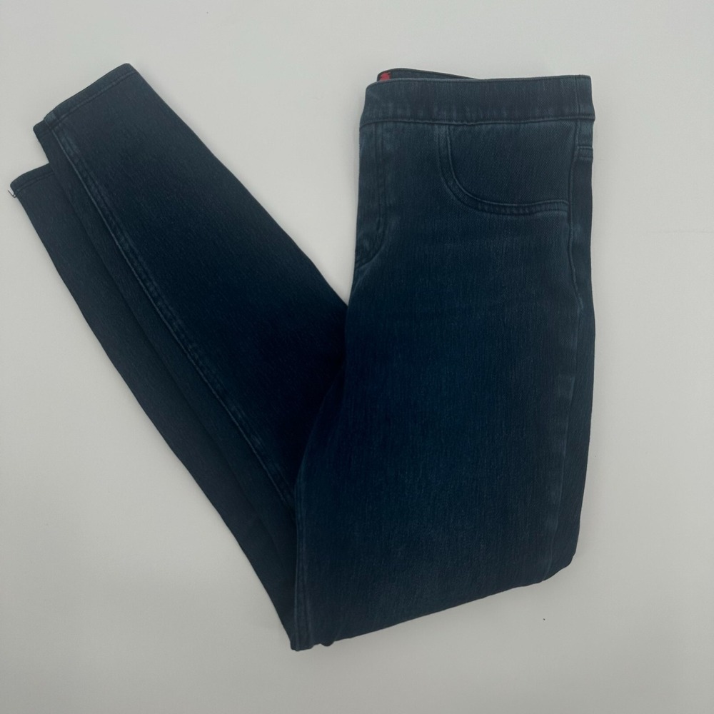 Spanx Jegging Jeans Womens Medium Blue Denim High Rise Super Skinny Fit Pull‎ On